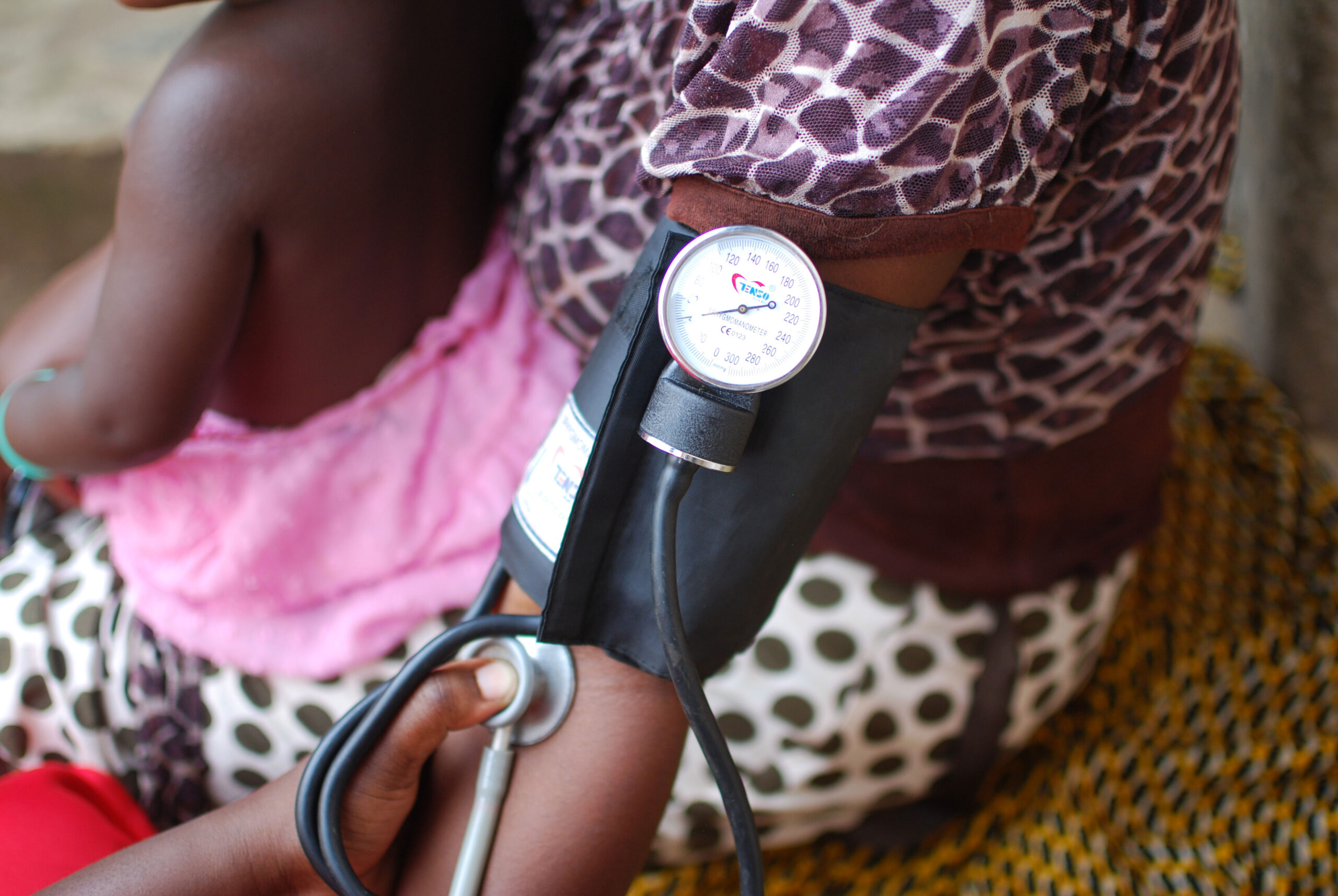 Mother receiving care in Uganda