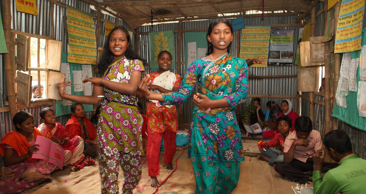 Girls in a BRAC youth empowerment program