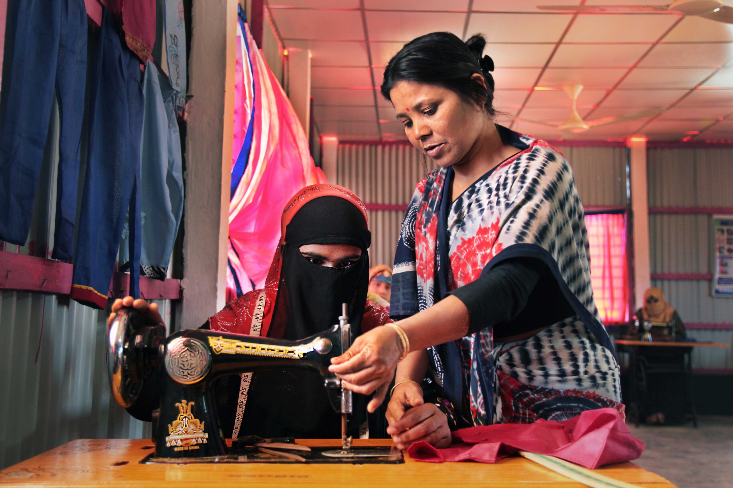 Women at an artisan training center in Cox's Bazar, Bangladesh