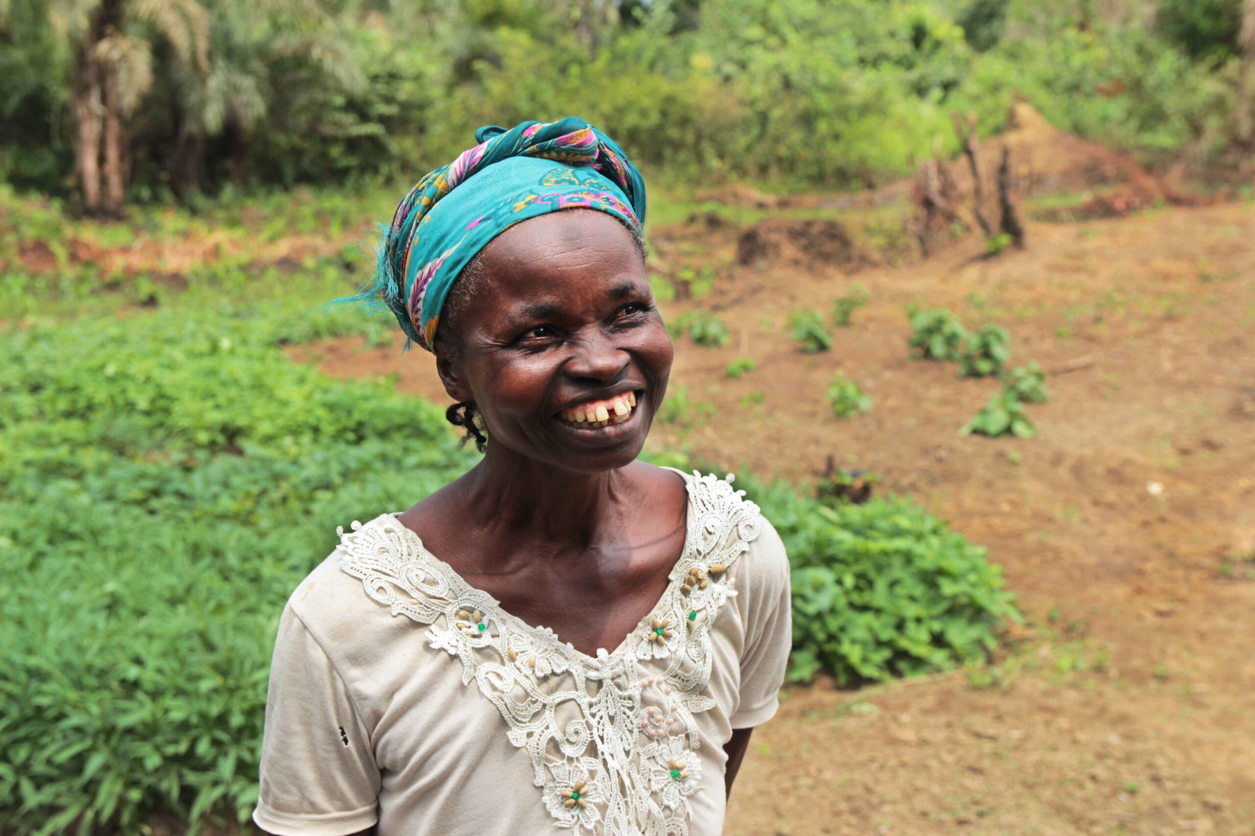 Farmer Fatu in her field in Liberia