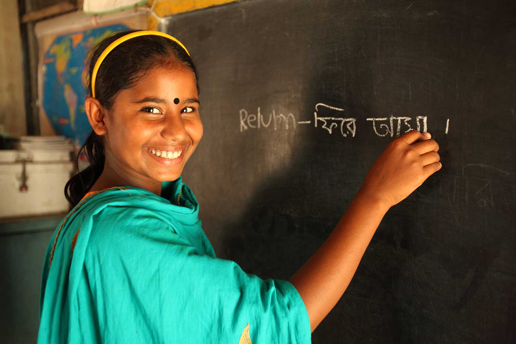 Girl in a school in Bangladesh