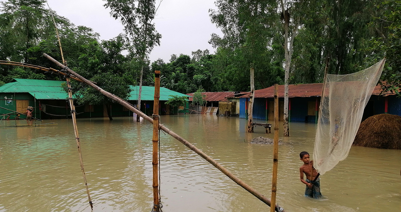 A flooded community in Bangladesh