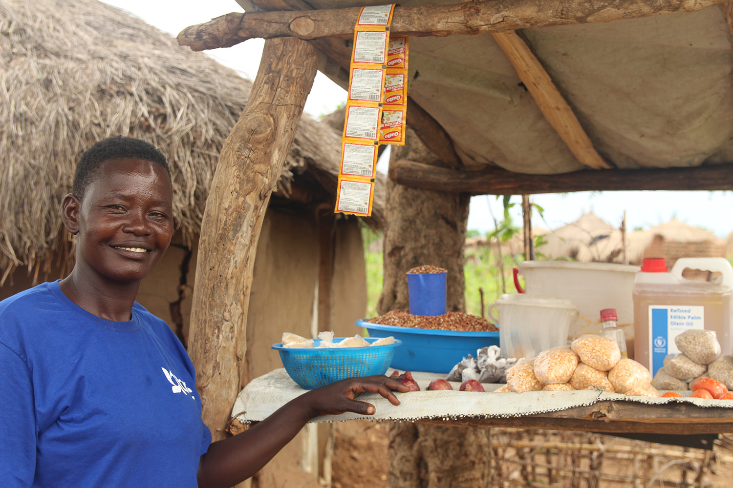 Annet poses with her shop stall