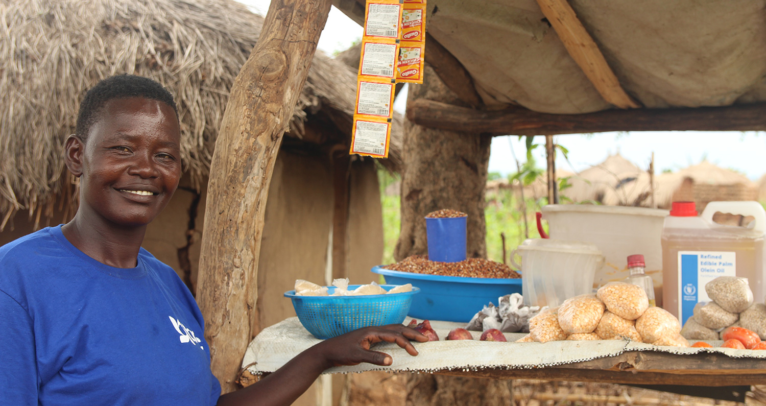 Annet poses with her shop stall