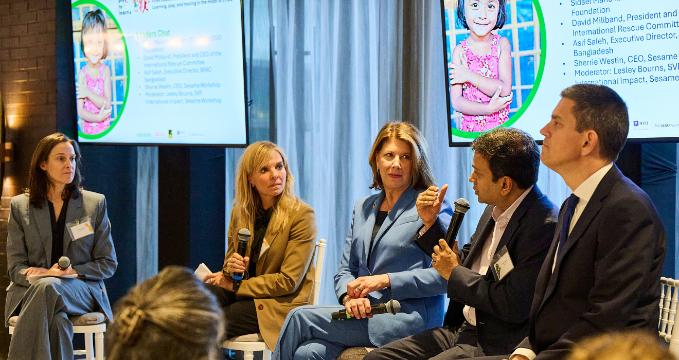 Asif Saleh, Executive Director of BRAC, speaks at a Play to Learn event alongside the UN general assembly.