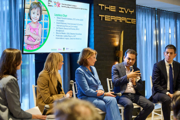 Asif Saleh, Executive Director of BRAC, speaks at a Play to Learn event alongside the UN general assembly.