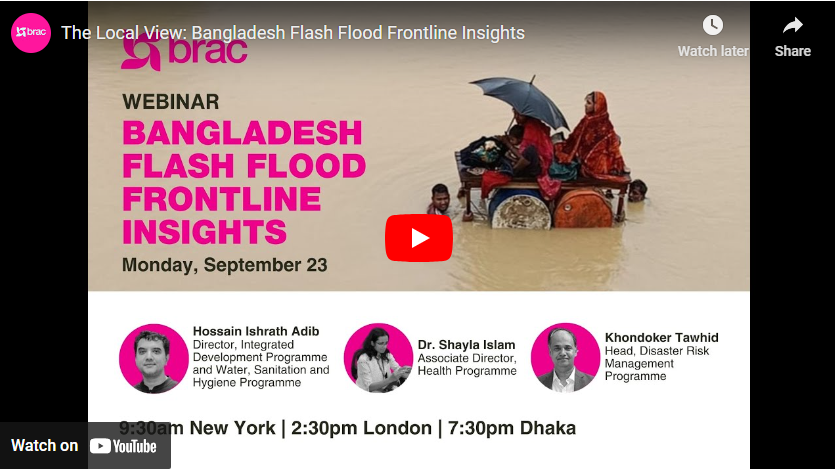 Screenshot of the flash flood webinar