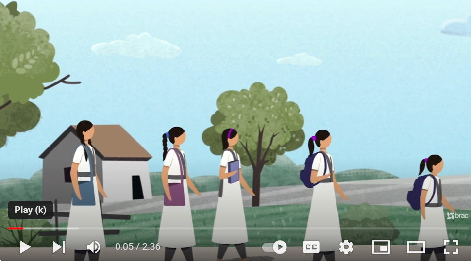 Screenshot of the animated video for Day of the Girl