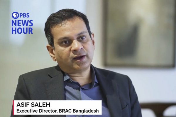 Asif Saleh Executive Director of BRAC speaking in this PBS Newshour story about climate change in Bangladesh.